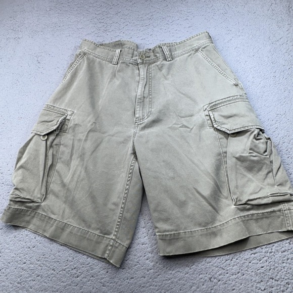 Polo Ralph Lauren Other - Polo Ralph Lauren Cargo Shorts Men 34x10 Khaki Safari Blue Label Worn Faders